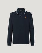 BELSTAFF TIPPED LONG SLEEVED POLO - DARK