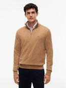 TOMMY HILFIGER PIMA ORG CTN CASHMERE ZIP MOCK - SAFARI image