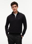 TOMMY HILFIGER PIMA ORG CTN CASHMERE ZIP MOCK - BLACK image