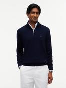 TOMMY HILFIGER PIMA ORG CTN CASHMERE ZIP MOCK - NAVY