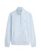 TOMMY HILFIGER ESS TERRY NEW 1/4 ZIP - BREEZY BLUE