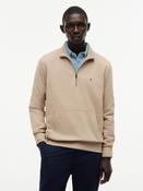 TOMMY HILFIGER ESS TERRY NEW 1/4 ZIP - BEIGE