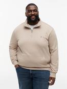 TOMMY HILFIGER BT-ESS TERRY NEW 1/4 ZIP - BEIGE