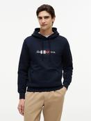 TOMMY HILFIGER SCRIPT FLAG HOODIE - NAVY