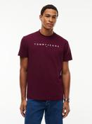 TOMMY JEANS REG LINEAR LOGO TEE - BERRY