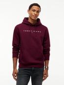 TOMMY JEANS REG LINEAR LOGO HOODIE - BERRY