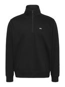 TOMMY JEANS REG FLEECE 1/4 ZIP - BLACK