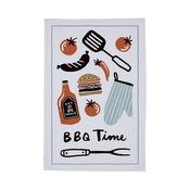 BBQ Time Cotton Tea Towel in Multicolour