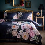 Bouquet List Duvet Cover Set in Navy image