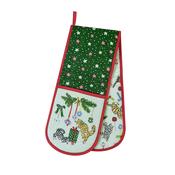 Christmas Cats Double Oven Glove in Seafoam image