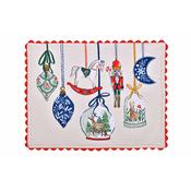 Christmas Ornaments Cotton Placemats 2 Pack in Multicolour image