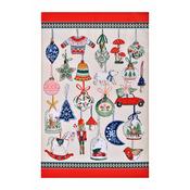 Christmas Ornaments Cotton Tea Towel in Multicolour image
