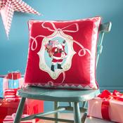 Christmas Vintage Frames Cushion in Red 43 x 43cm image