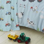 Farmyard Friends Throw in Blue 120 x 150cm