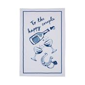 Happy Couple Cotton Tea Towel in Multicolour