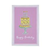 Happy Birthday Cotton Tea Towel in Multicolour