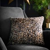 Leopard Faux Fur Cushion in Natural 43 x 43cm image