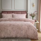 Metallic Leaf Duvet Cover Set in Pink