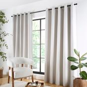 Plain Twill Pair of Eyelet Curtains in Natural