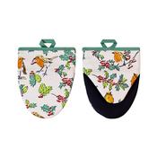 Christmas Robins Microwave Mitts Pair in Green image