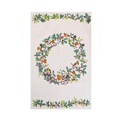 Christmas Robins Cotton Tea Towel in Green image
