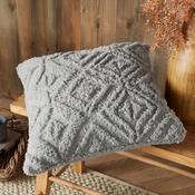 Geo Fleece Cushion in Grey 43 x 43cm