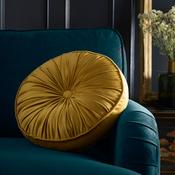 Round Pleat Round Cushion in Ochre 40cm image