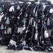 Starry Night Christmas Throw in Blue 120 x 150cm image