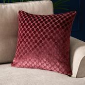Velvet Spot Cushion in Burgundy 43 x 43cm