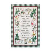 Winter Walkies Cotton Tea Towel in Beige image