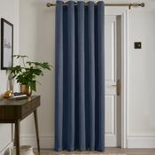 Strata Eyelet Single Panel Door Curtain in Navy image