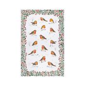 Robins &amp; Berry Border Recycled Blend Cotton Tea Towel in White