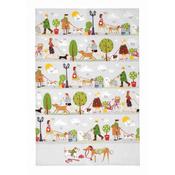 Walkies Cotton Tea Towel in Green image