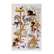 Moggie Mayhem Cotton Tea Towel in Multicolour