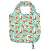 Foraging Fox Foldable Tote Bag Medium in Blue