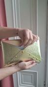 Metallic Envelope Clutch, Pale Gold Saffiano or Pewter  image