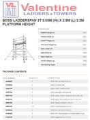 BoSS Ladderspan 3T 0.85m (W) X 2.5m (L) 3.2m Platform Height