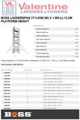 BoSS Ladderspan 3T 0.85m (W) X 1.8m (L) 12.2m Platform Height