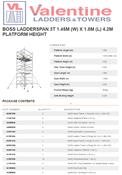 BoSS Ladderspan 3T 1.45m (W) X 1.8m (L) 4.2m Platform Height