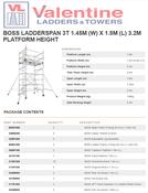 BoSS Ladderspan 3T 1.45m (W) X 1.8m (L) 3.2m Platform Height