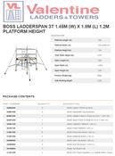 BoSS Ladderspan 3T 1.45m (W) X 1.8m (L) 1.2m Platform Height