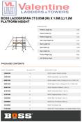 BoSS Ladderspan 3T 0.85m (W) x 1.8m (L) 1.2m Platform Height