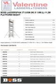 BoSS Ladderspan 3T 0.85m (W) X 1.8m (L) 11.2m Platform Height