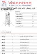 BoSS Ladderspan 3T 1.45m (W) X 2.5m (L) 5.2m Platform Height