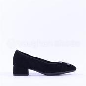 Ara Graz Low Heel Buckle Court Shoe - Black Suede - 3 image