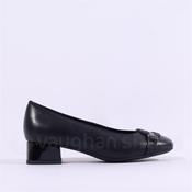 Ara Graz Block Heel Link Court - Black Leather - 5.5