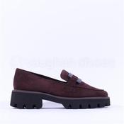 Ara Oxford Chunky Sole Square Loafer - Burgundy Suede - 6