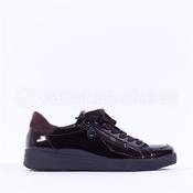 Ara Rom Side Zip Lace Trainer - Dark Burgundy Patent - 4.5