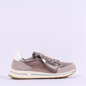 Ara Osaka Comfort Laced Trainer Side Zip - Taupe Metallic - 6.5