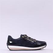 Ara Osaka Comfort Laced Trainer Side Zip - Navy Shimmer - 4